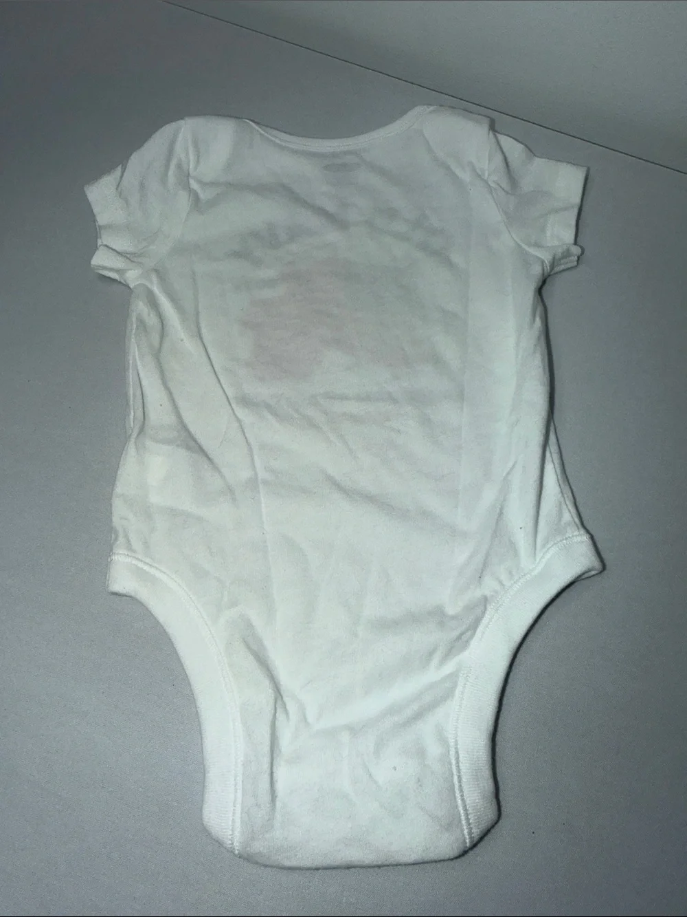 Old Navy White Baby One-Piece with Red and Navy Flag Graphic
